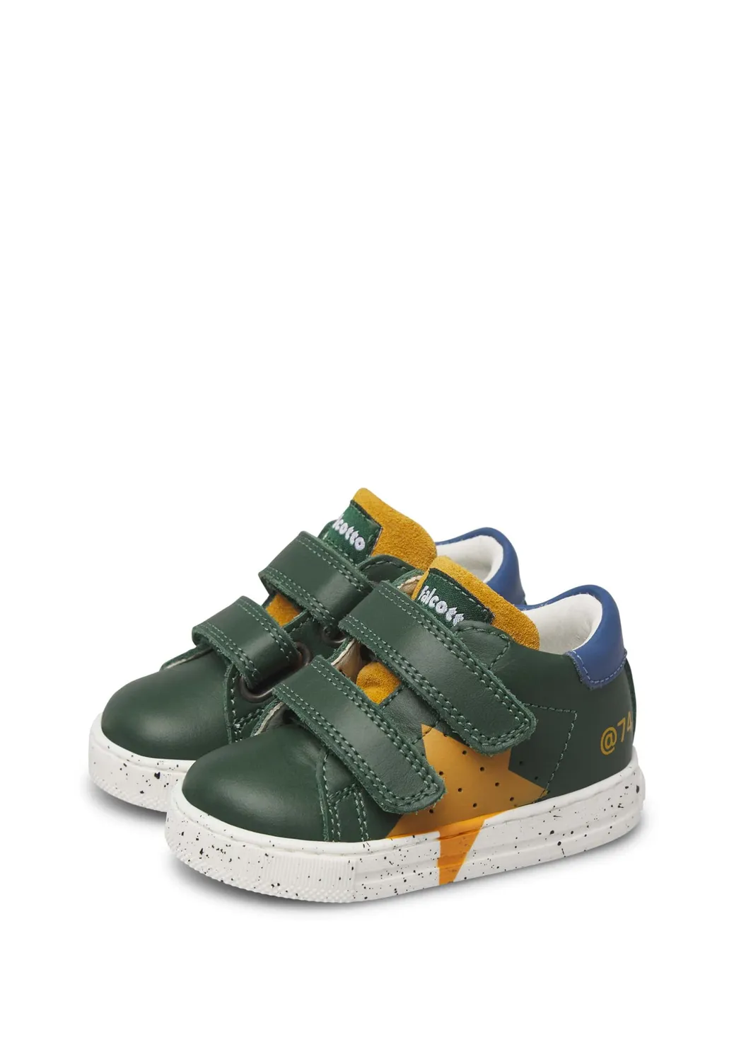 Falcotto baskets cuir et suède enfant étoile contrastée