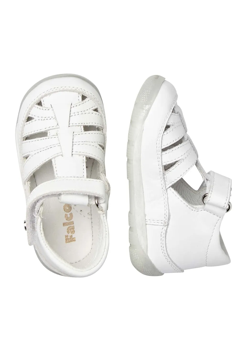 Falcotto Mipos sandales enfant cuir blanc velcro