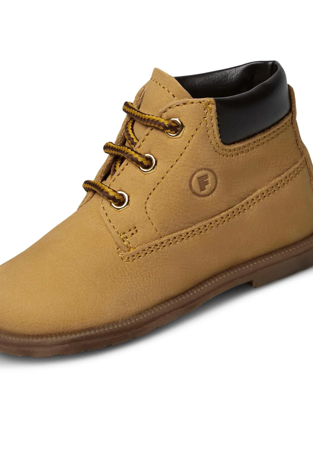 Falcotto Bottines cuir nubuck enfant à lacets