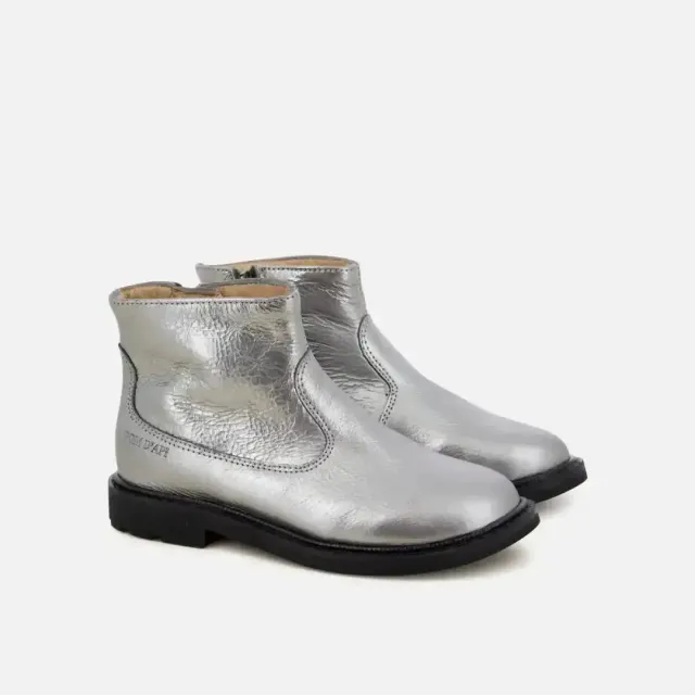 10is Sister Boots SL bottines cuir argenté à zip