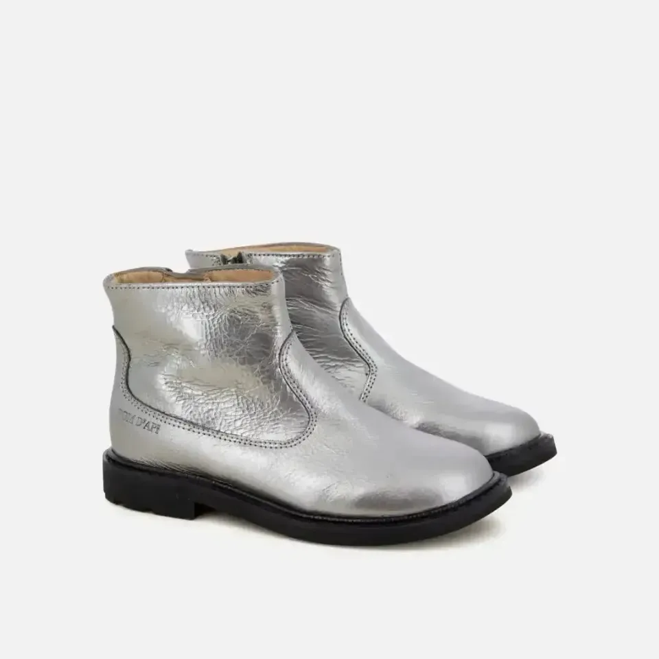 10is Sister Boots SL bottines cuir argenté à zip