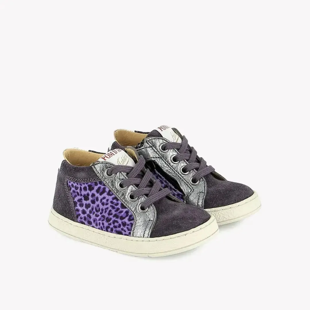 10is Mousse Zip Top baskets fille cuir lacets et zip