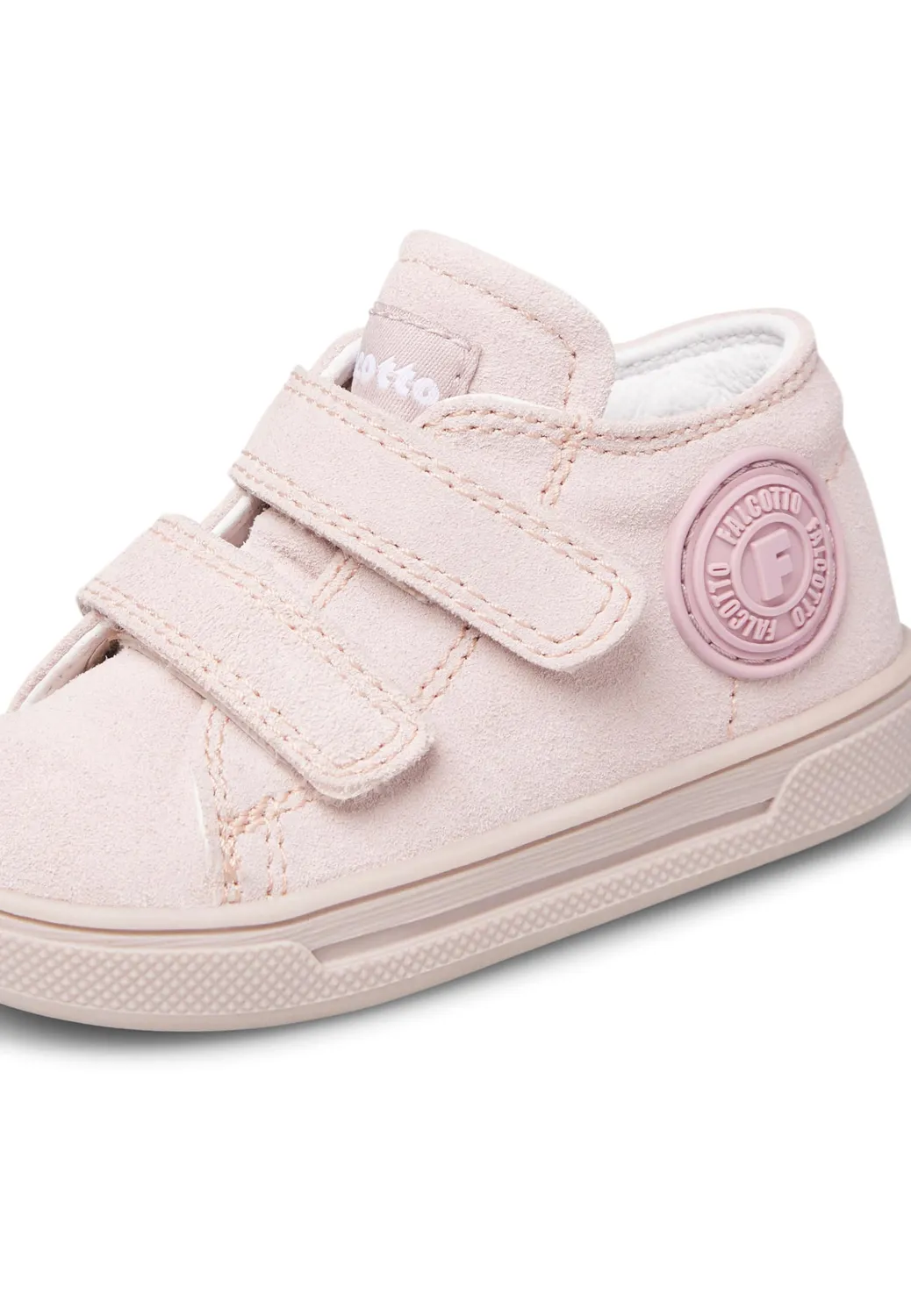 Falcotto baskets cuir tissu scratch logo visible