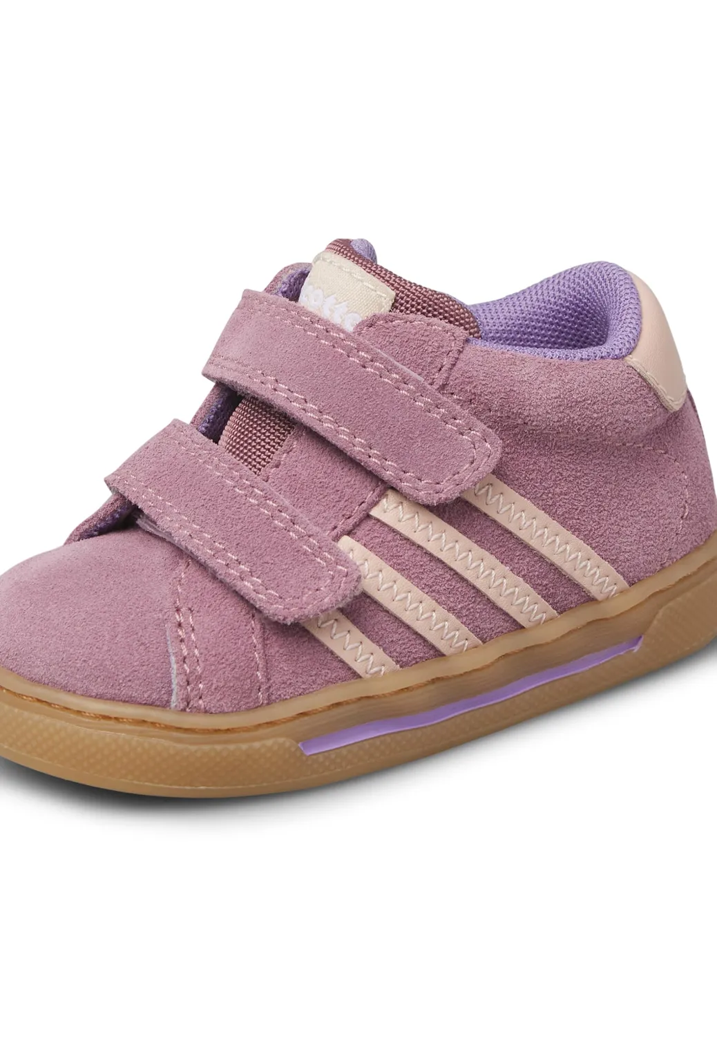 Falcotto Baskets Cuir Suède Enfant Scratch Léger