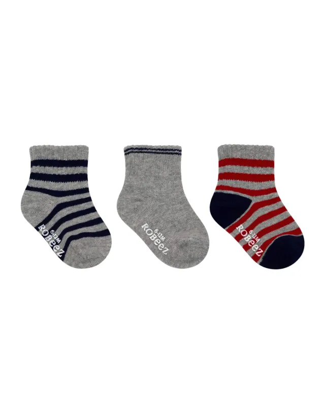 Robeez Daily Dave chaussettes bébé lot 3 rayées coton