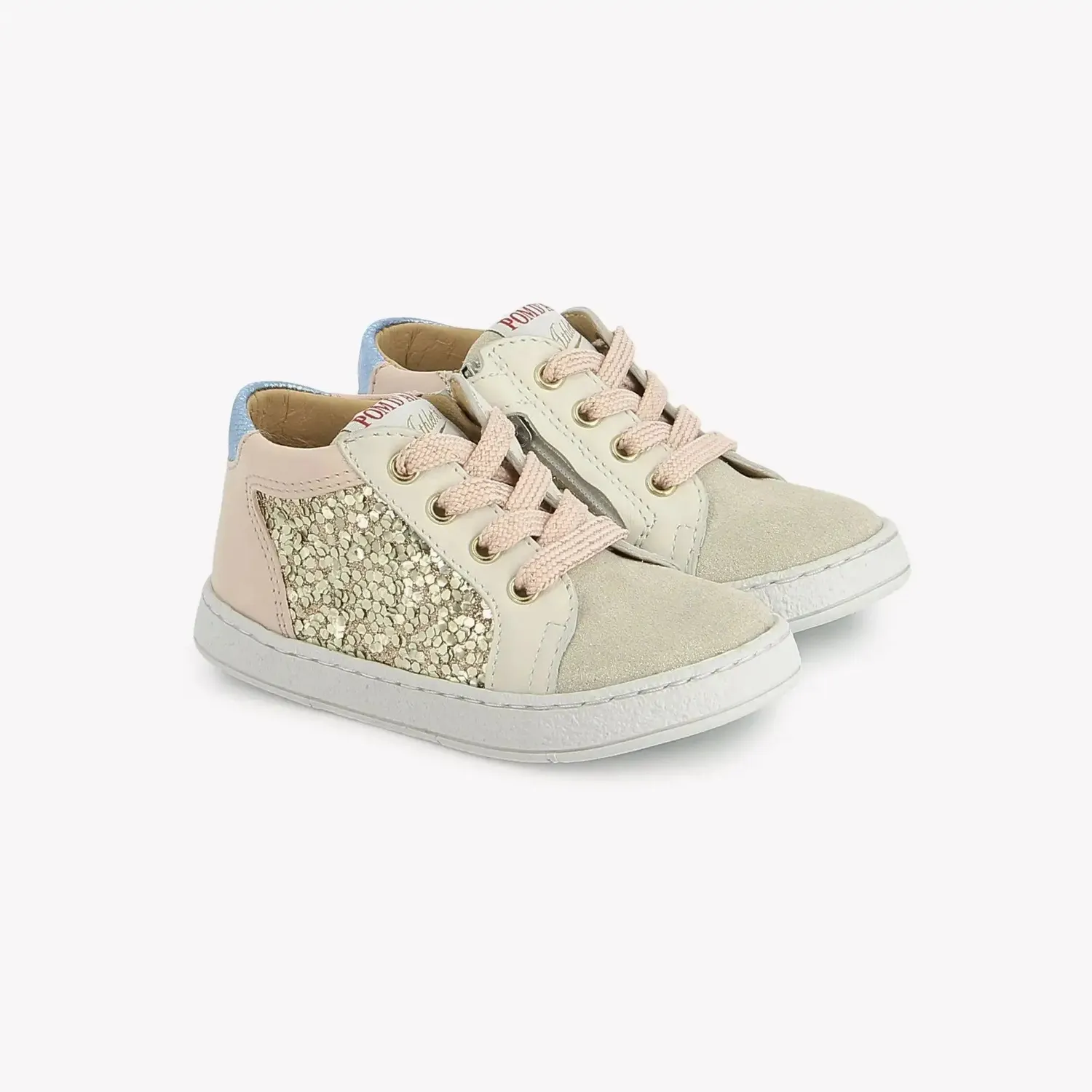 10is Mousse Zip Top baskets fille cuir lacets et zip