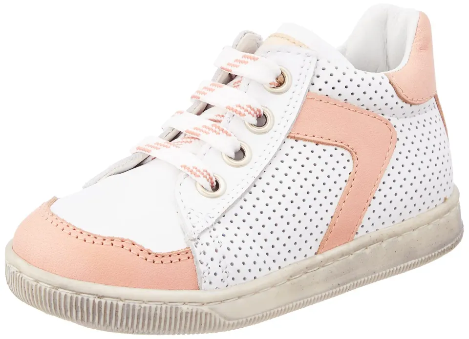Falcotto Amornia baskets cuir blanc rose perforées