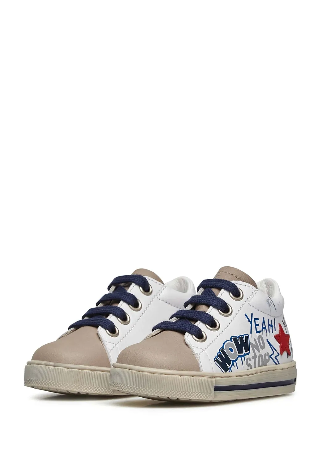 Falcotto Pien baskets cuir gris blanc 24