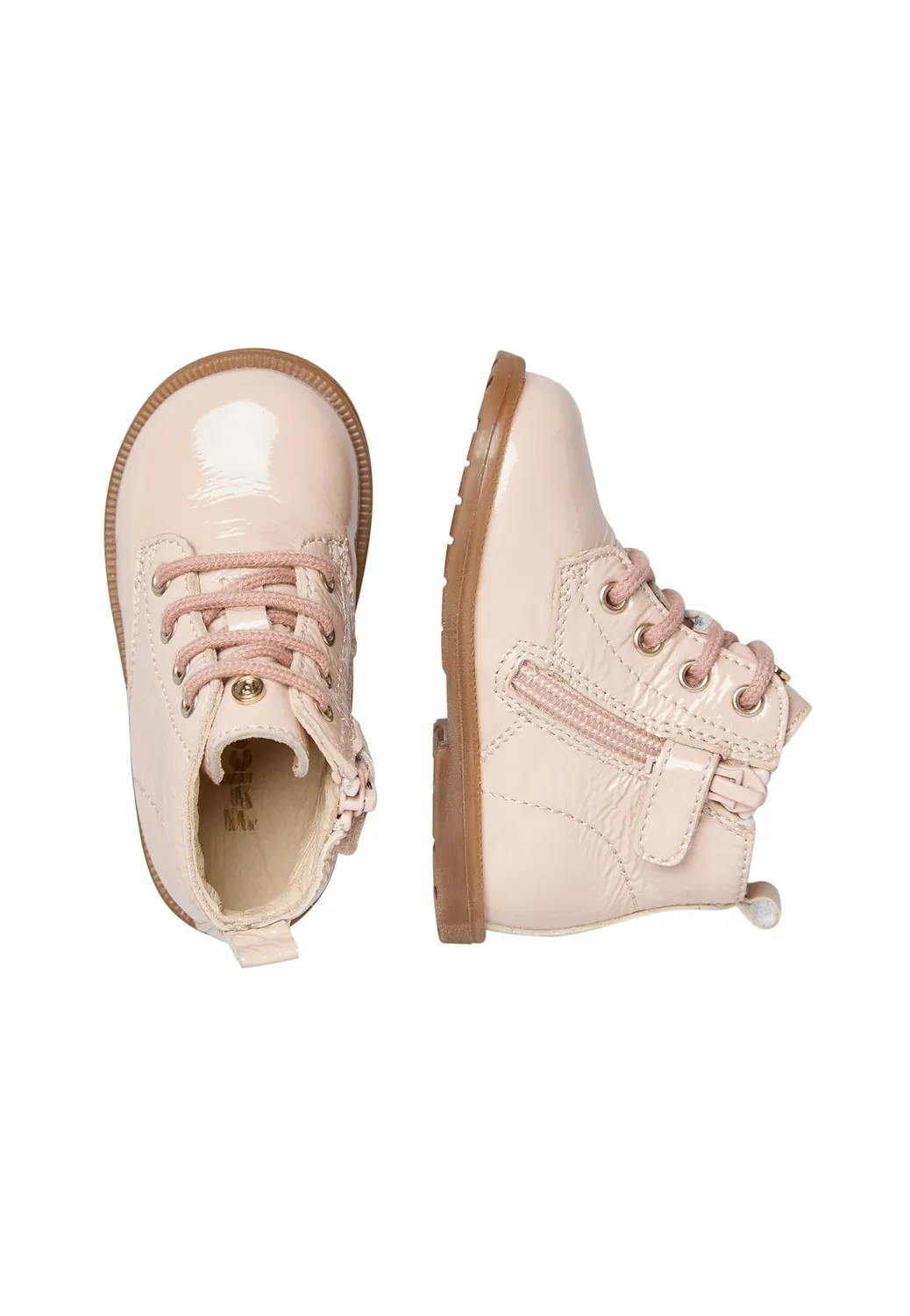 FALCOTTO Bottines vernies à lacets et fermeture éclair