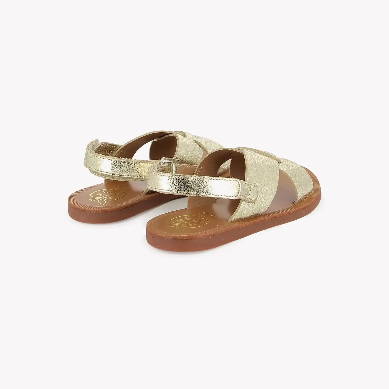 Pom d'Api Plagette Cross sandale cuir platine