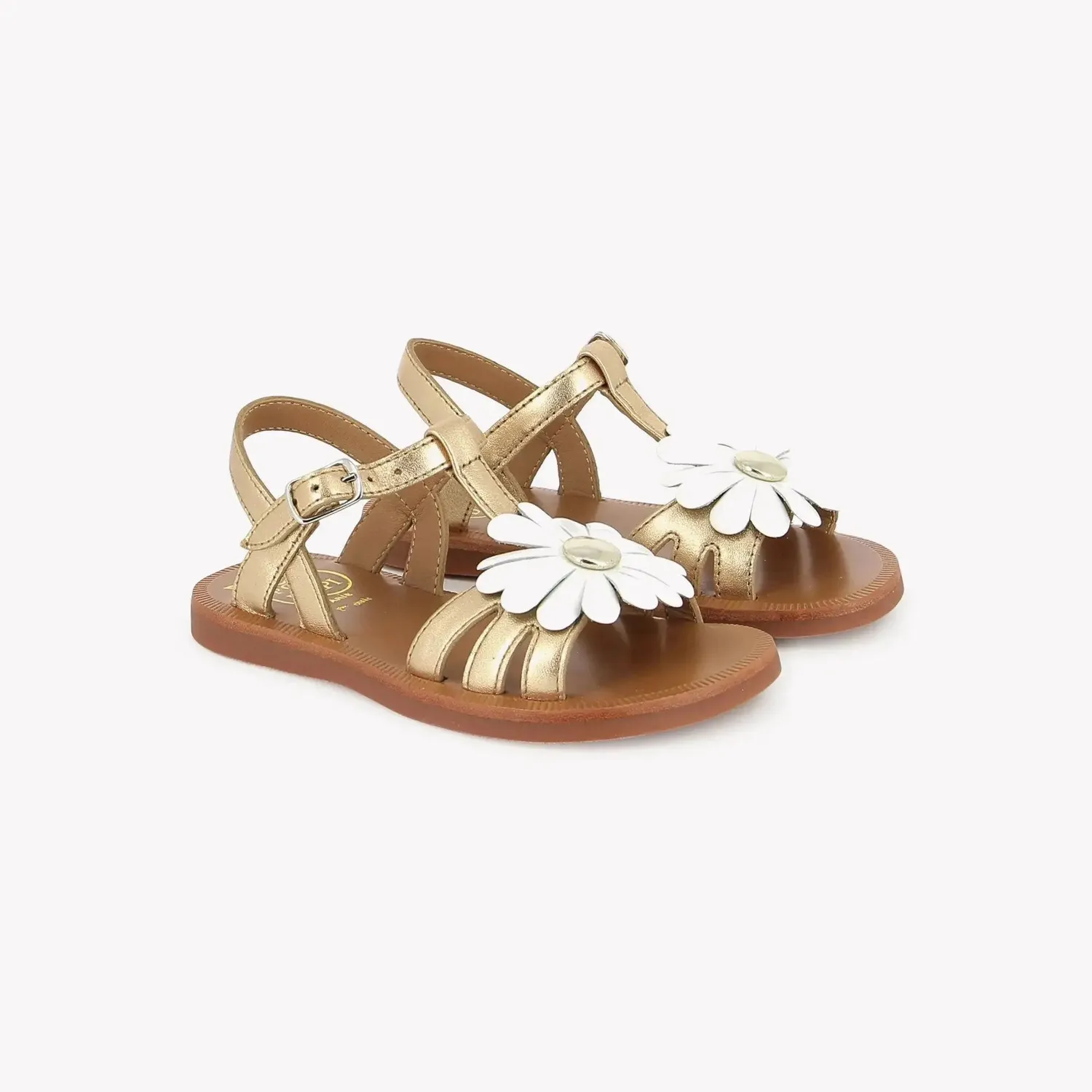 Pom d'Api Plagette Big Flo sandale cuir à boucle