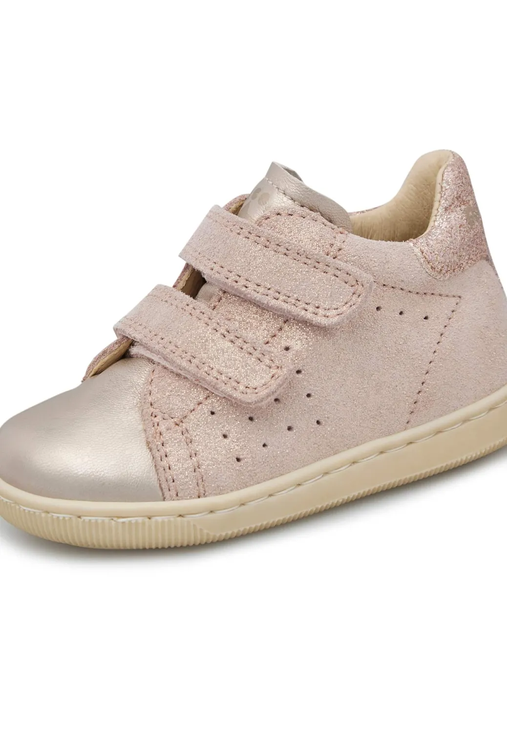 Falcotto baskets cuir suède cœurs velcro bébé
