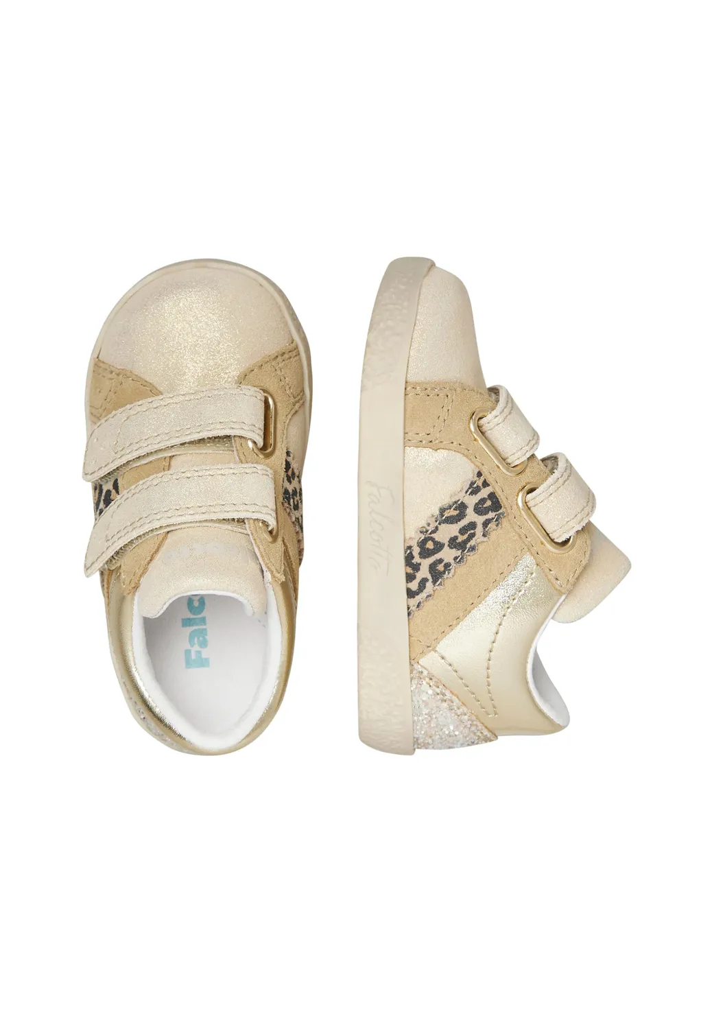 Falcotto baskets cuir daim enfant scratch