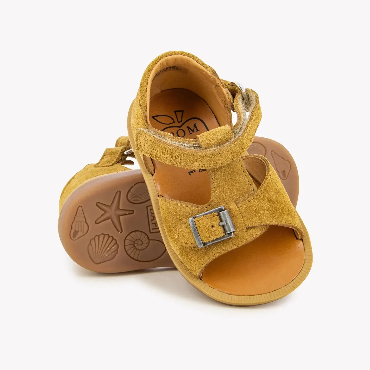 10is Poppy Easy Velours sandale camel réglable