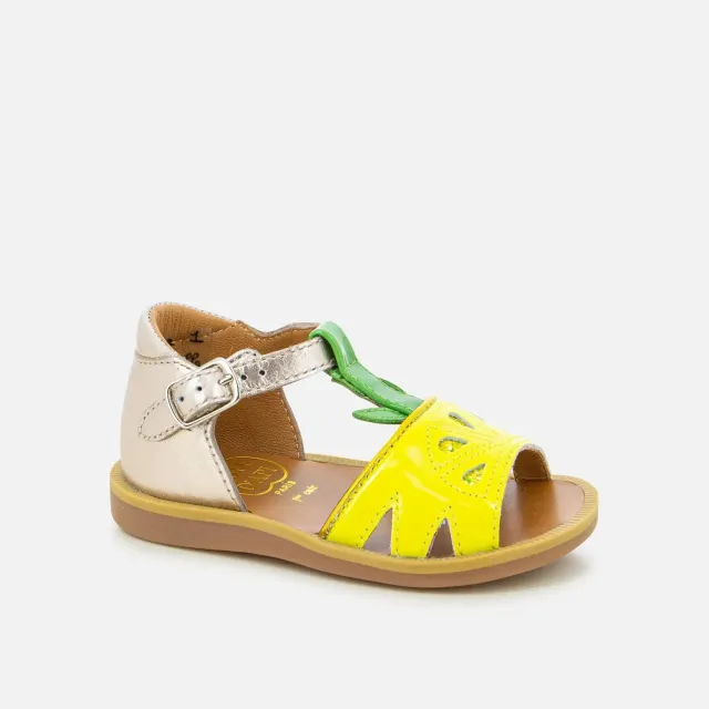 10is Poppy Agrume sandales premiers pas cuir métallisé
