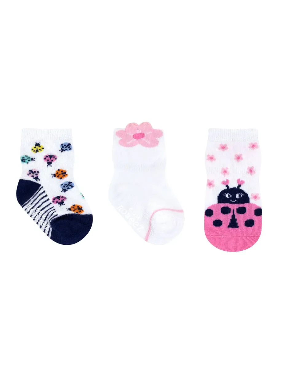 Robeez Little Lady chaussettes bébé lot 3 fleurs
