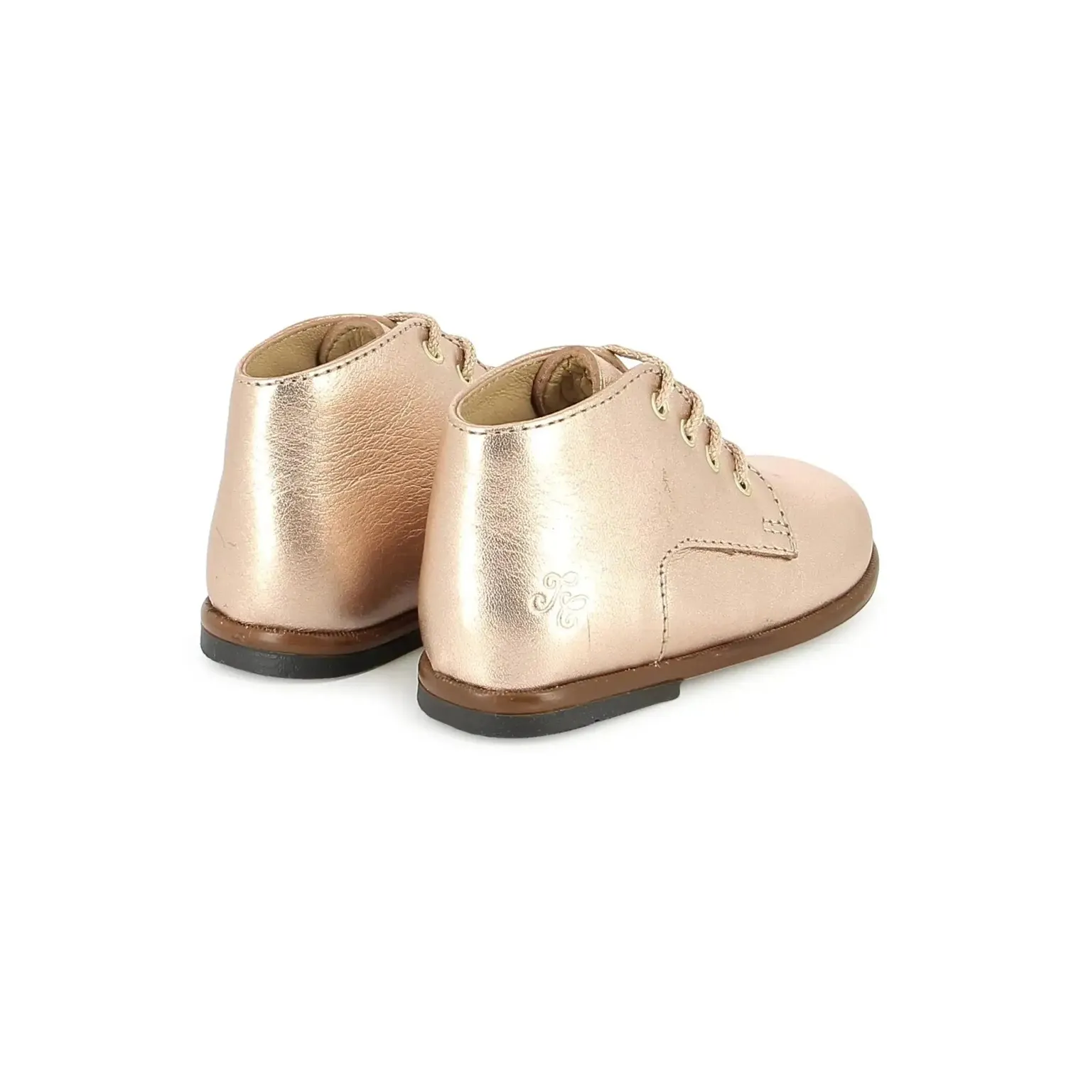 10is TC 1 DERBY chaussures premiers pas Copper cuir métallisé