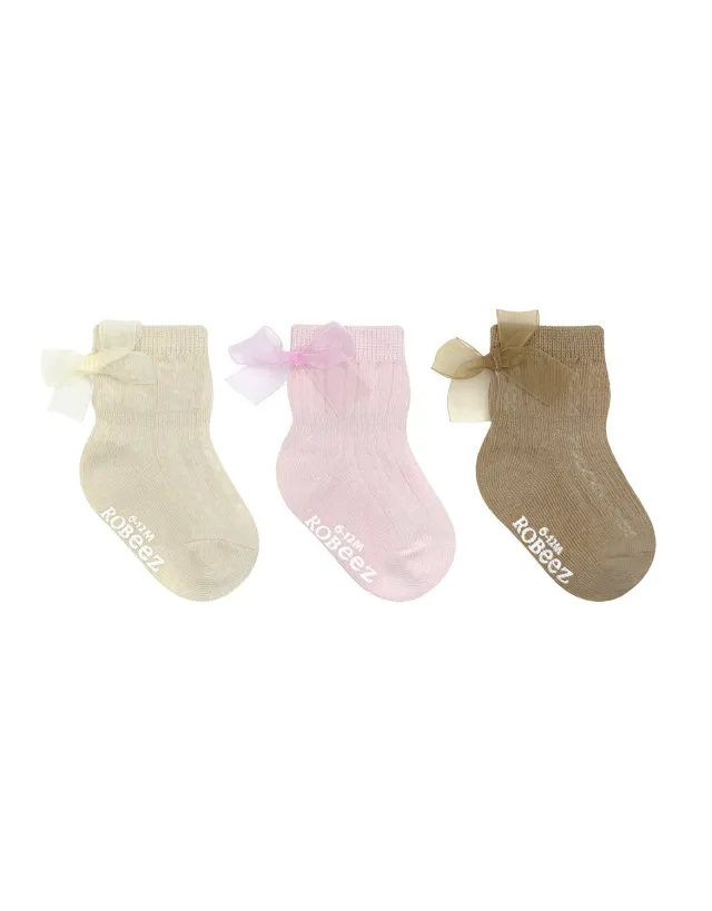 Robeez Marie's Cable Tops chaussettes bébé 3 paires neutre nœud