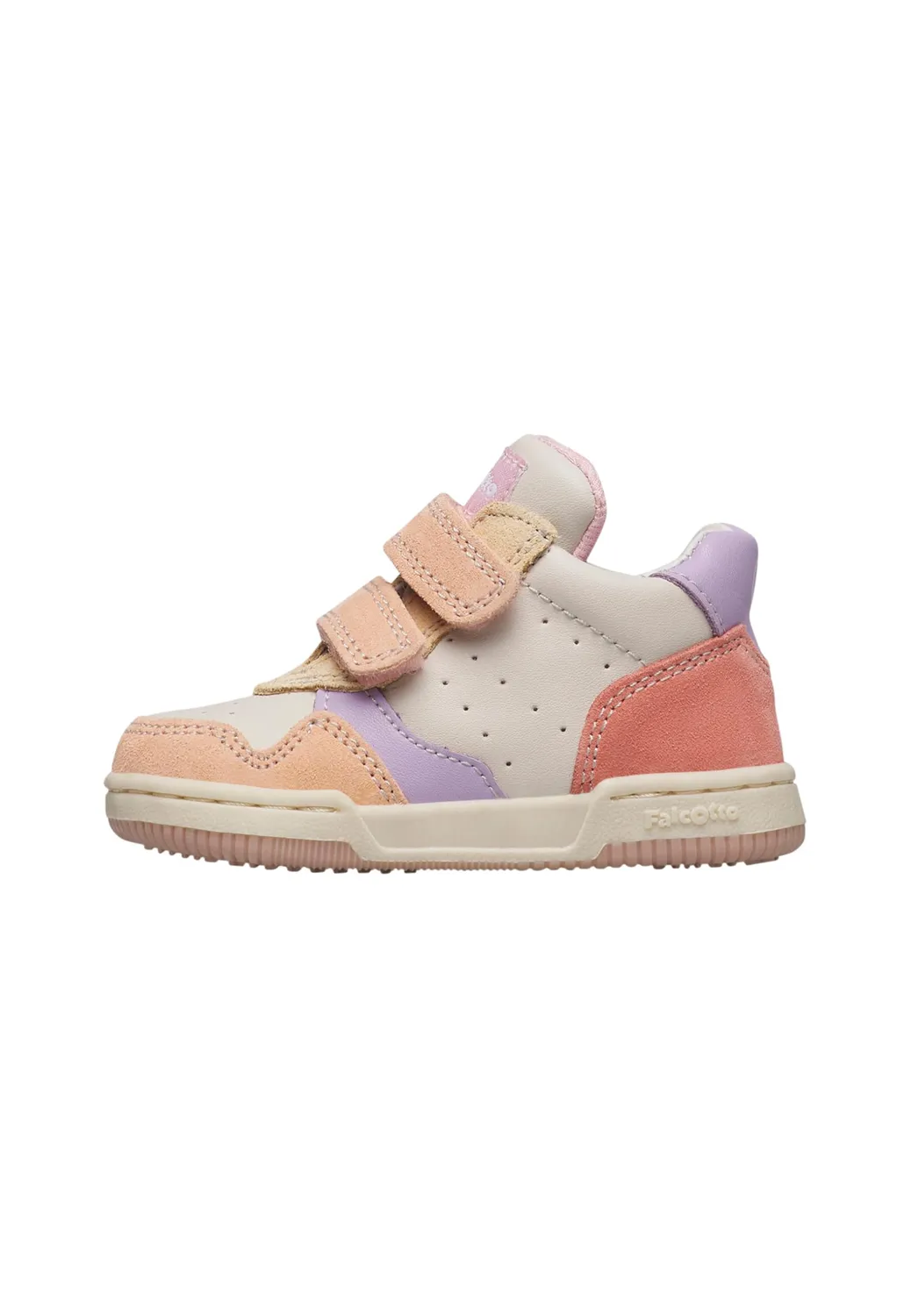Falcotto Baskets Cuir Suède Enfant Double Velcro