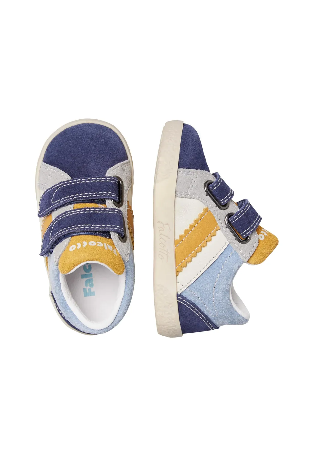 Falcotto baskets cuir suède scratch premiers pas