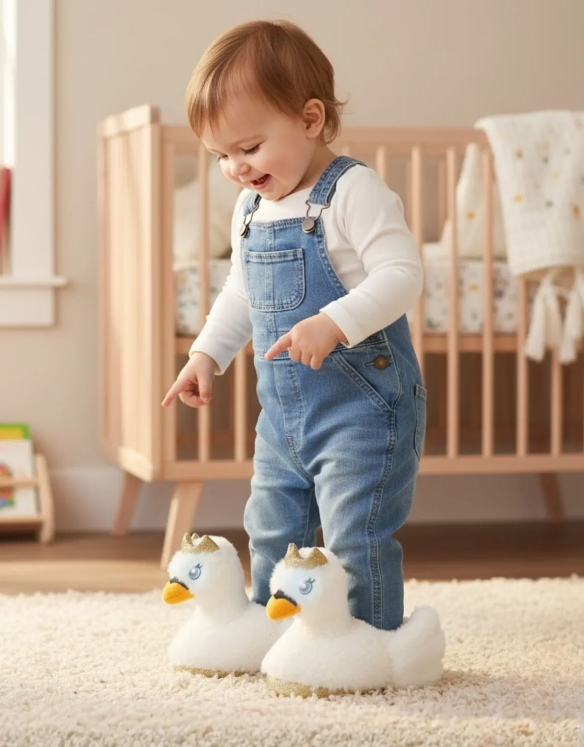 Robeez Swan Princess chaussons lumineux blancs