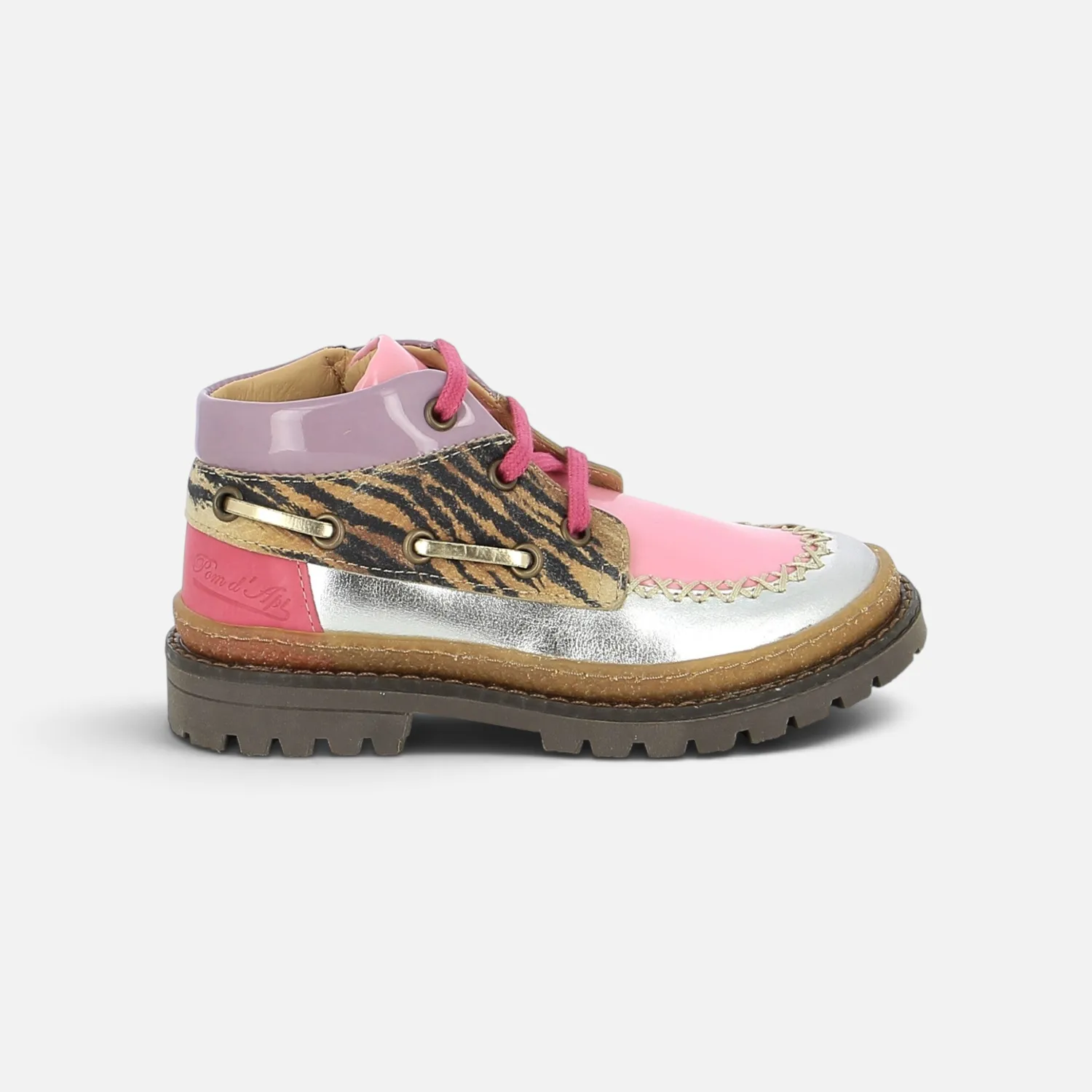 10is Wall Boat chaussure ville cuir Silver-Multi