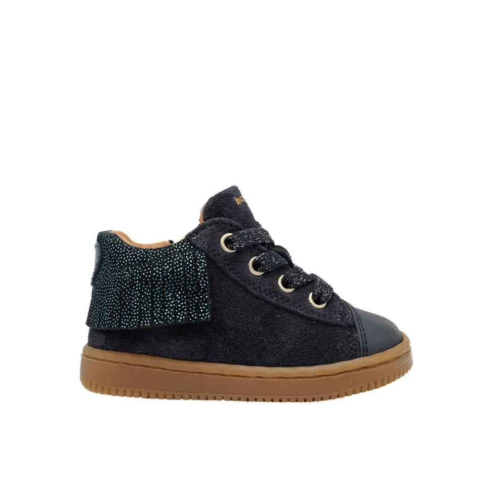 Babybotte Frange chaussure bébé fille bleu velours