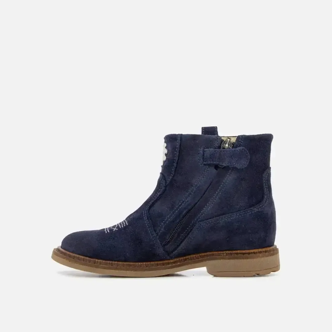 Pom d'Api Sister Boots Wendy bottine bleu cuir velours