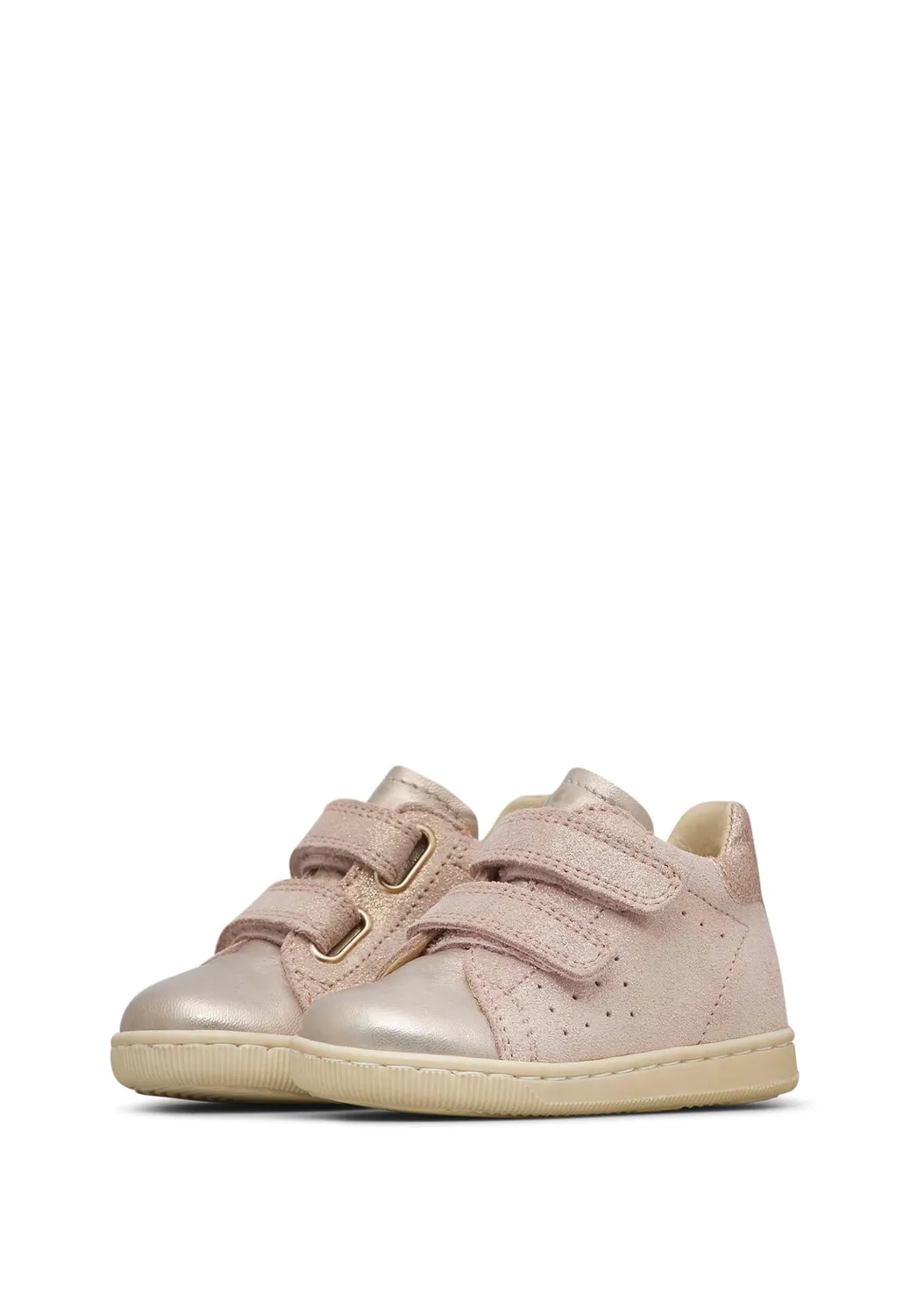 Falcotto baskets cuir suède cœurs velcro bébé
