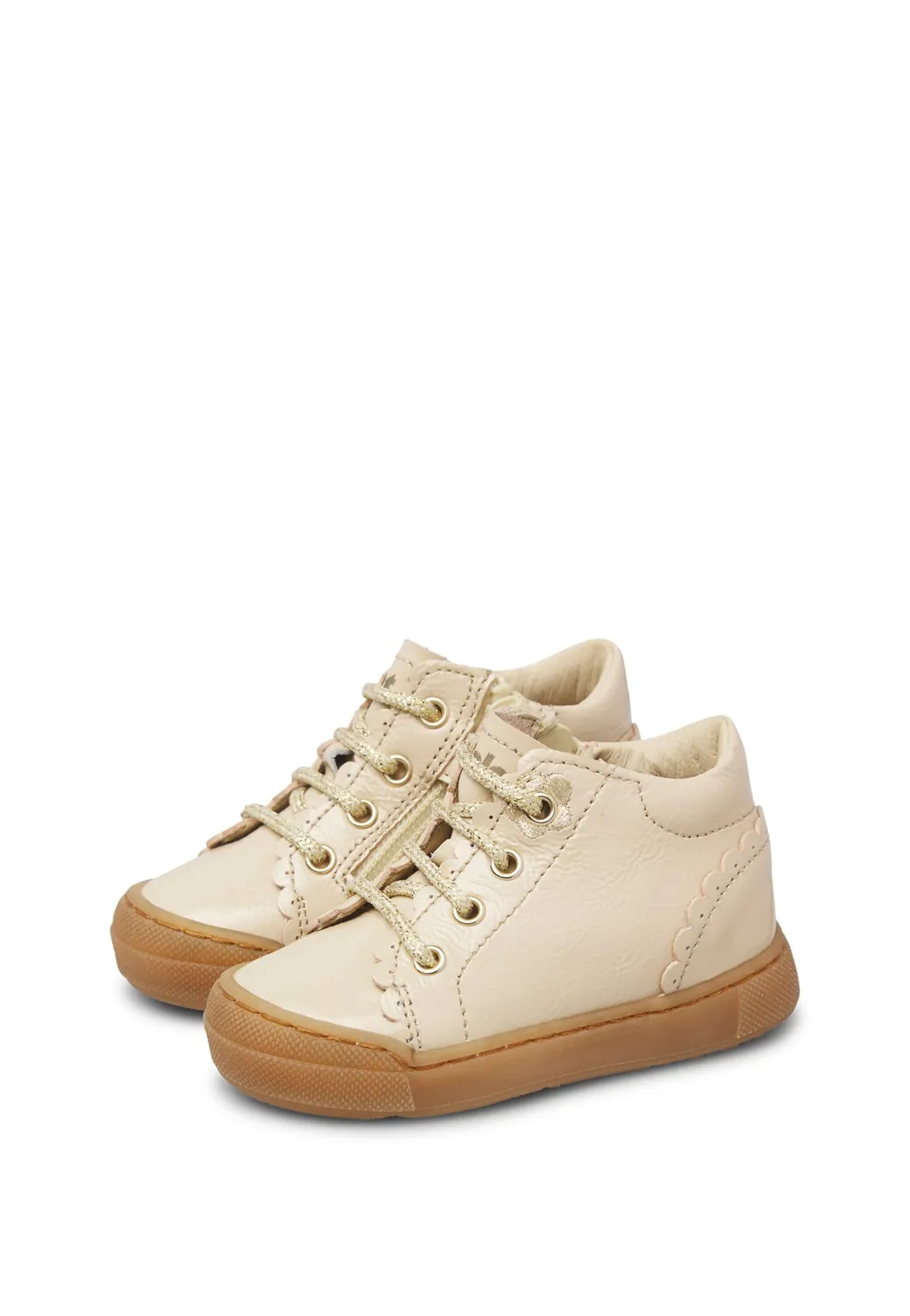 Falcotto baskets enfant vernis brillant zip lacets