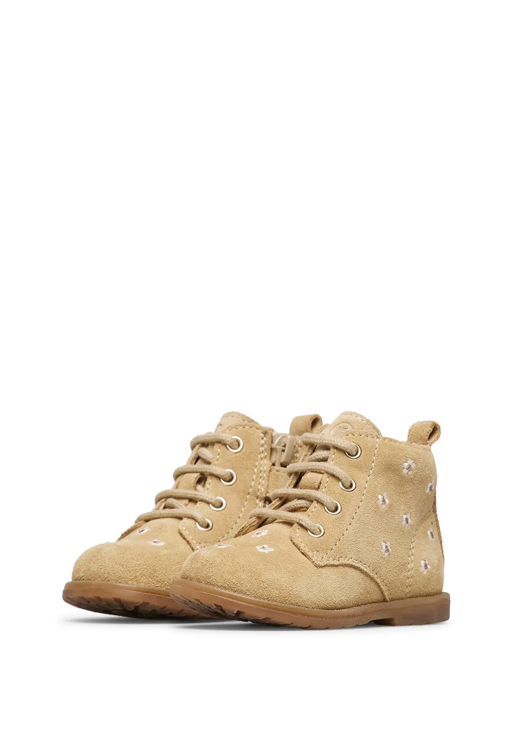 FALCOTTO Bottines en suède avec lacets et fermeture éclair