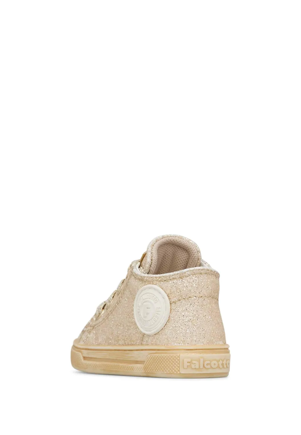 Falcotto baskets tissu pailleté platine 19 lacets