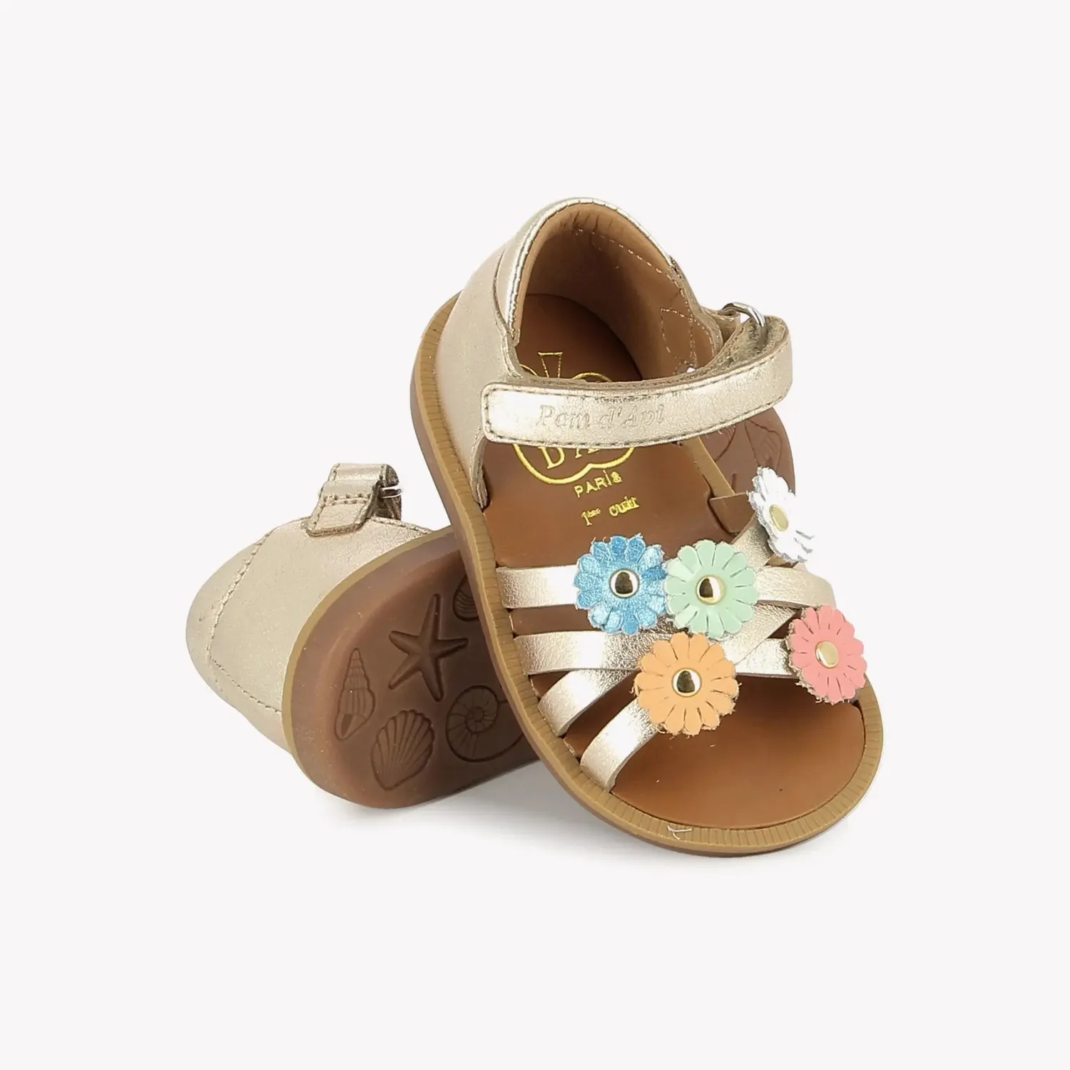 10is Poppy Spring Laminato sandale platine fleur