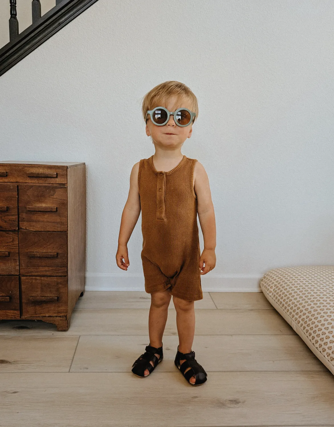 Robeez First Kicks Matthew sandales bébé marine cuir souple