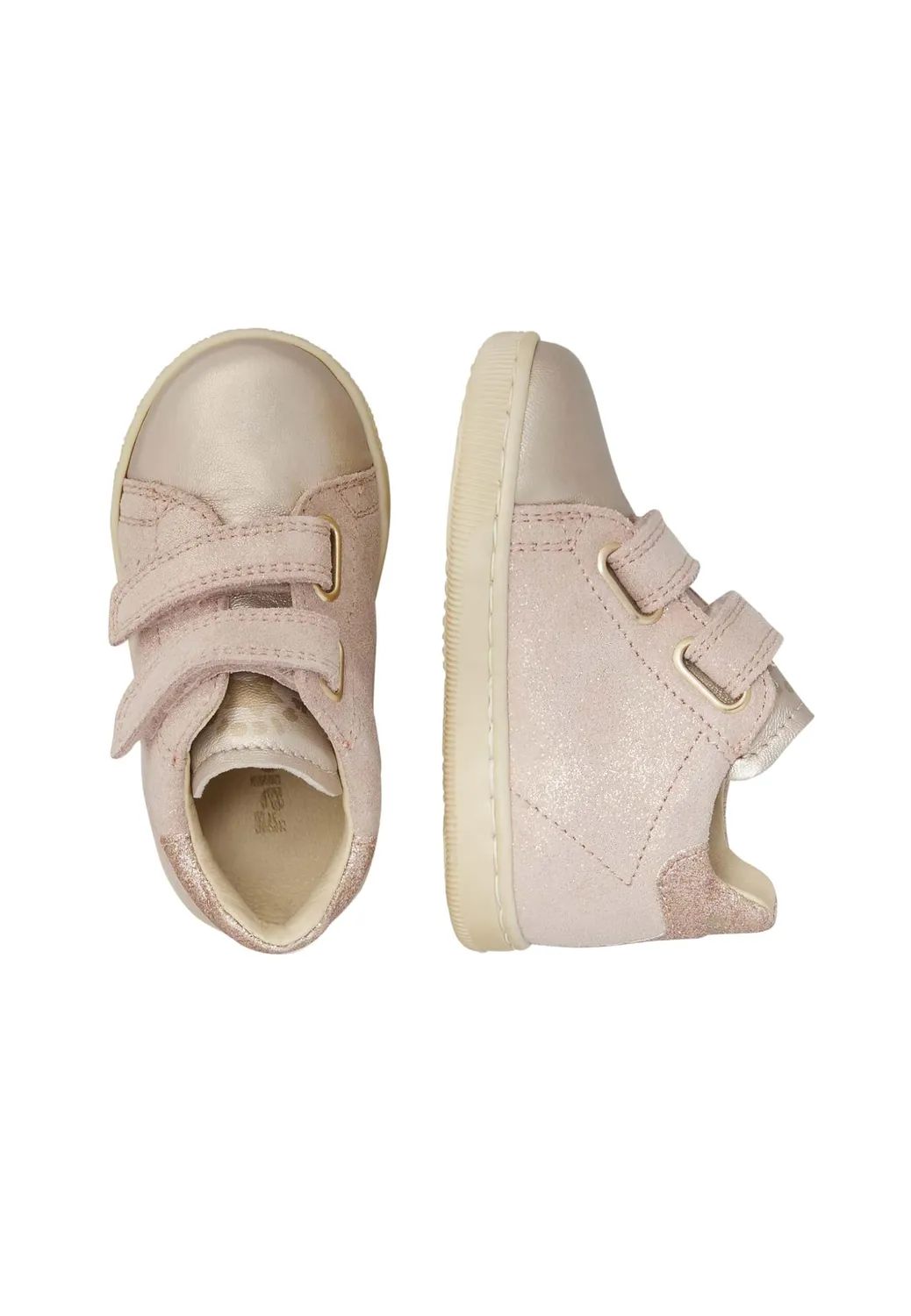 Falcotto baskets cuir suède cœurs velcro bébé
