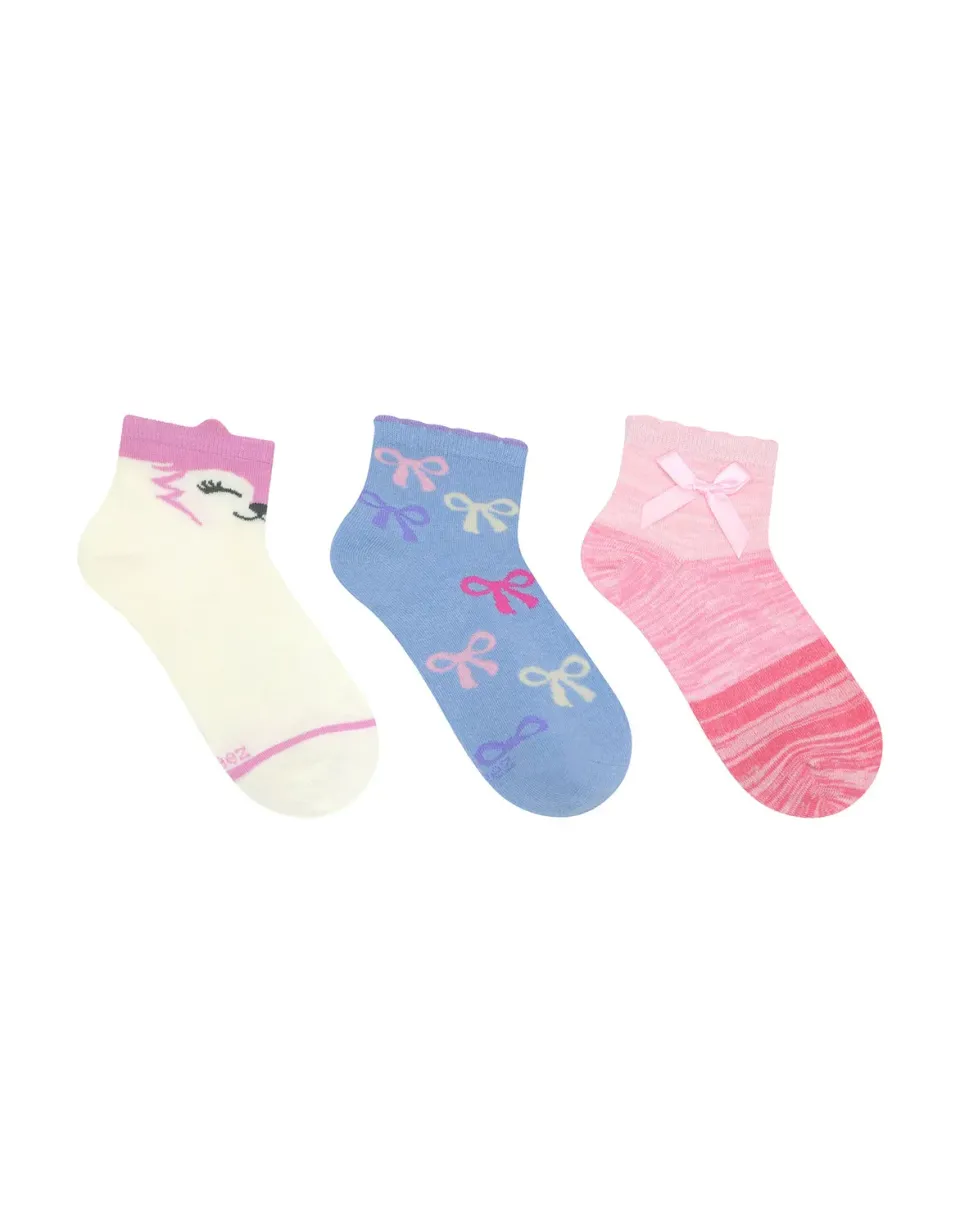 Robeez Clever Little Fox socquettes lot de 3 rose fille