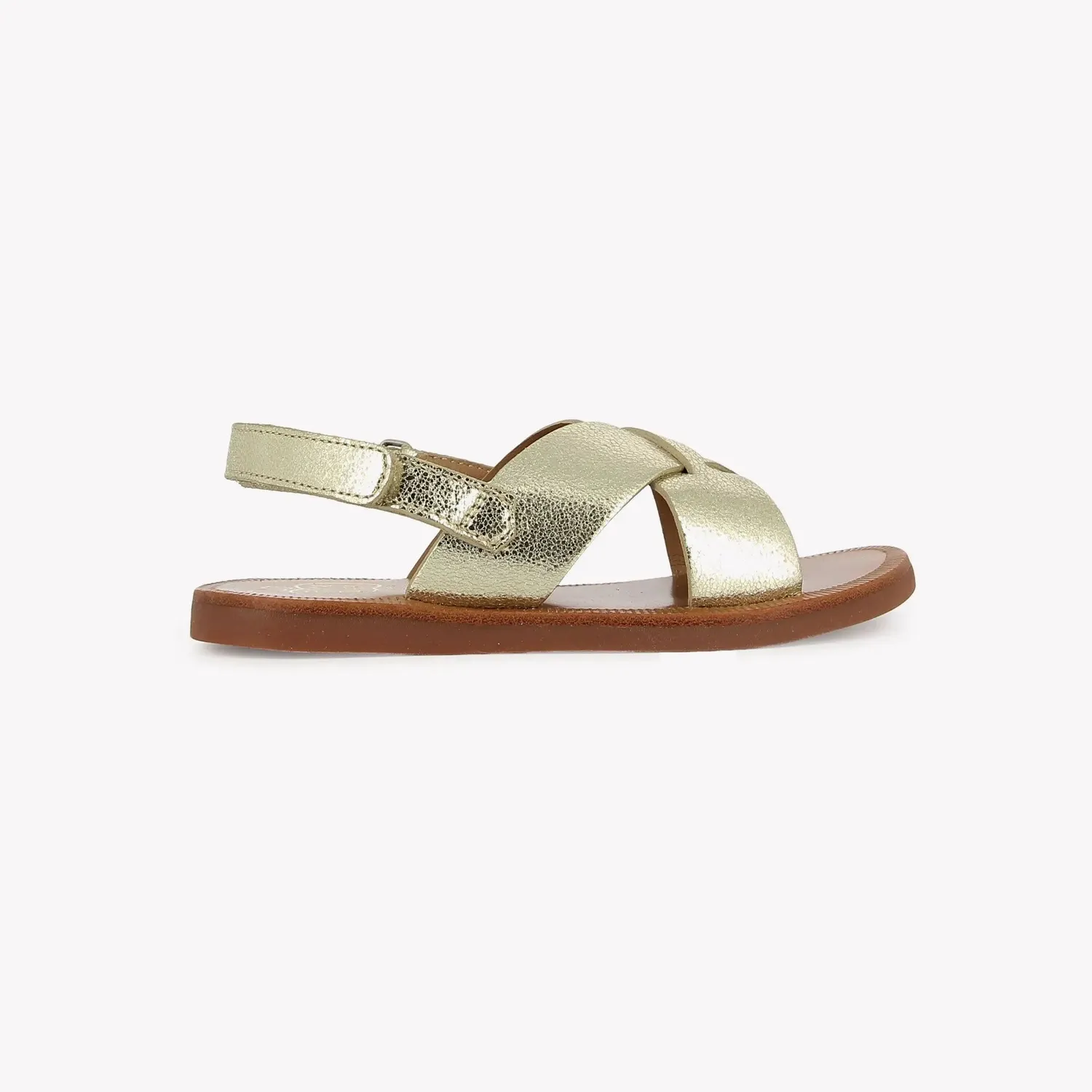 Pom d'Api Plagette Cross sandale cuir platine