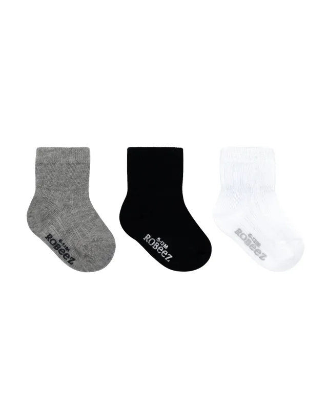 Robeez Boys Basic chaussettes bébé 3 paires gris marine blanc