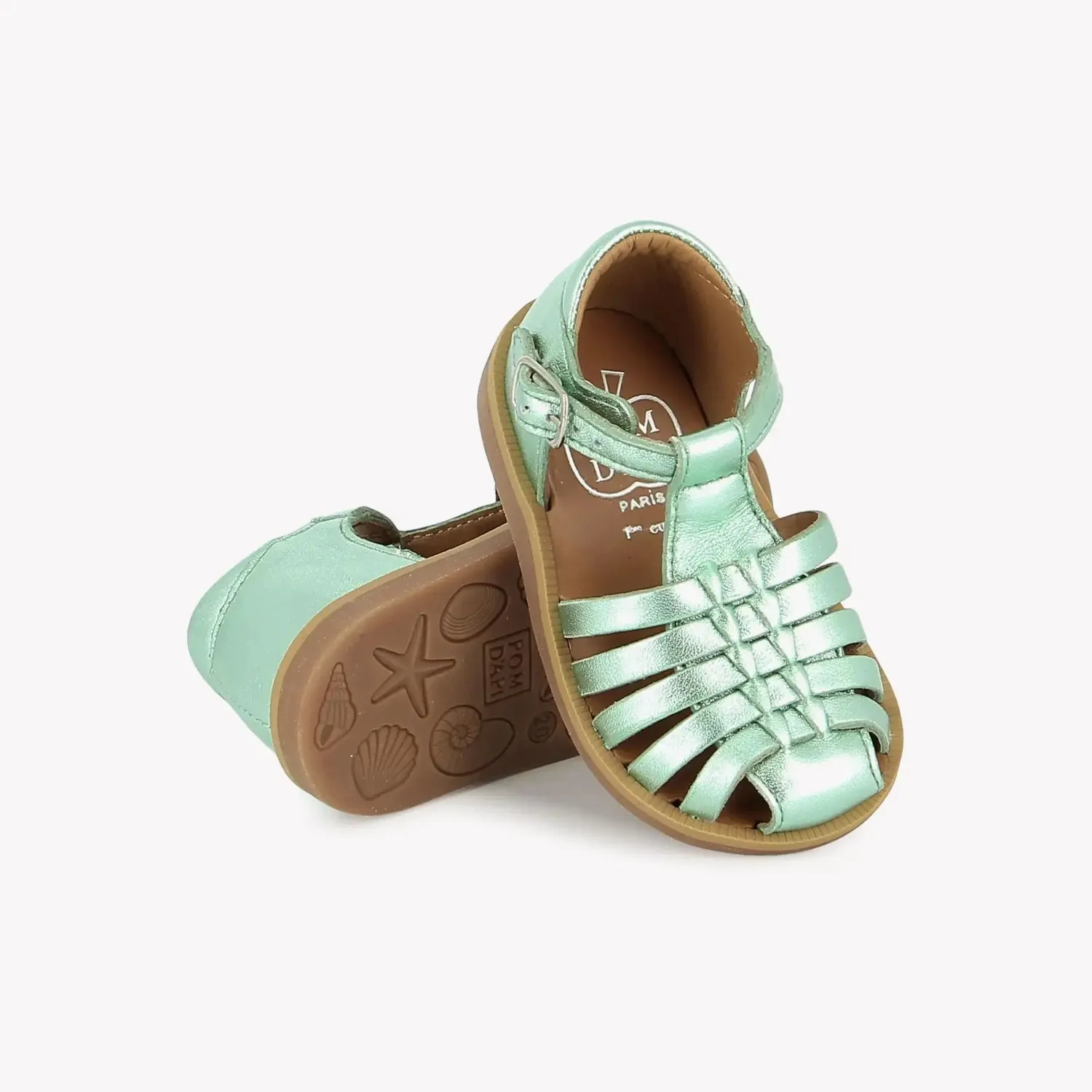 10is Poppy Pitti sandale cuir Vert d’Eau boucle