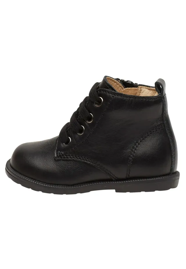 Falcotto bottines cuir zip lacets noir 26