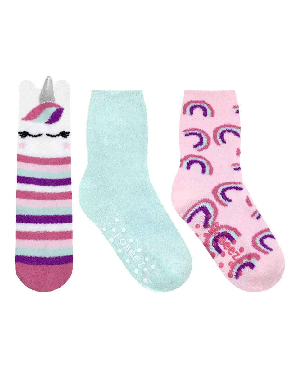 Robeez Rainbow Unicorn Cozies chaussettes pastel lot de 3