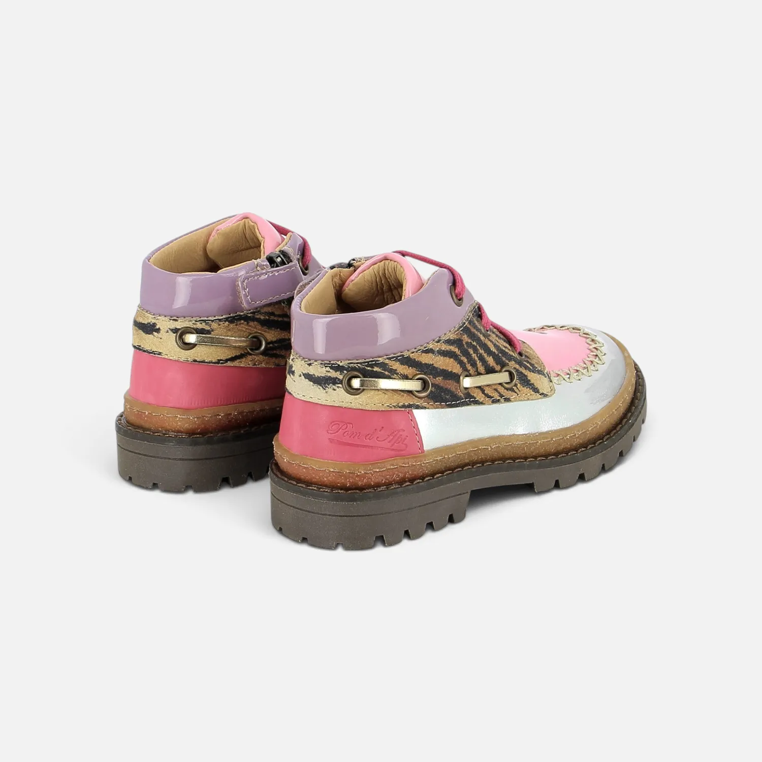 10is Wall Boat chaussure ville cuir Silver-Multi
