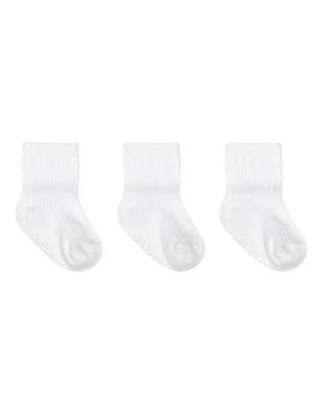 Robeez Boden’s Trio chaussettes bébé lot 3 blanches antidérapantes