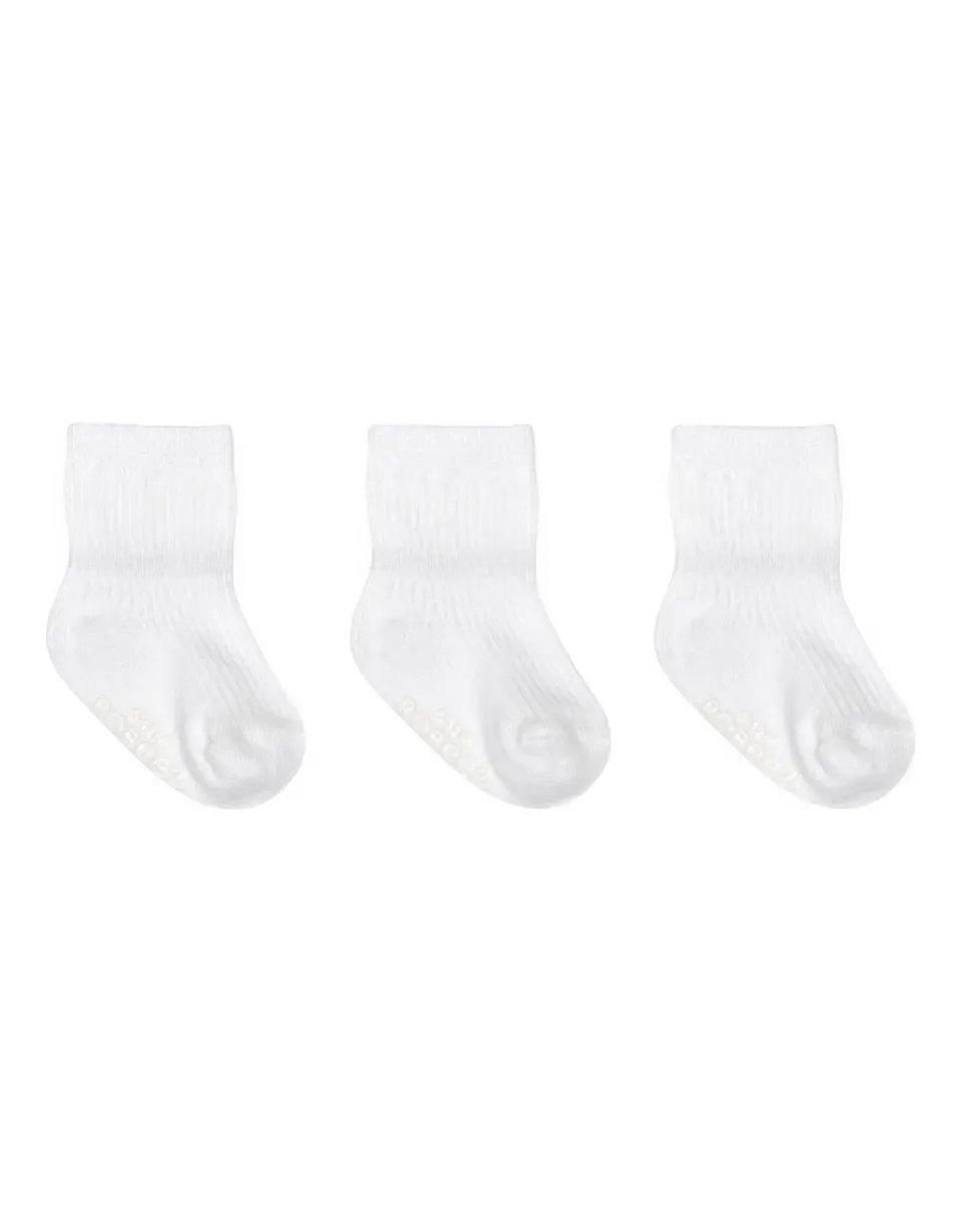 Robeez Boden’s Trio chaussettes bébé lot 3 blanches antidérapantes