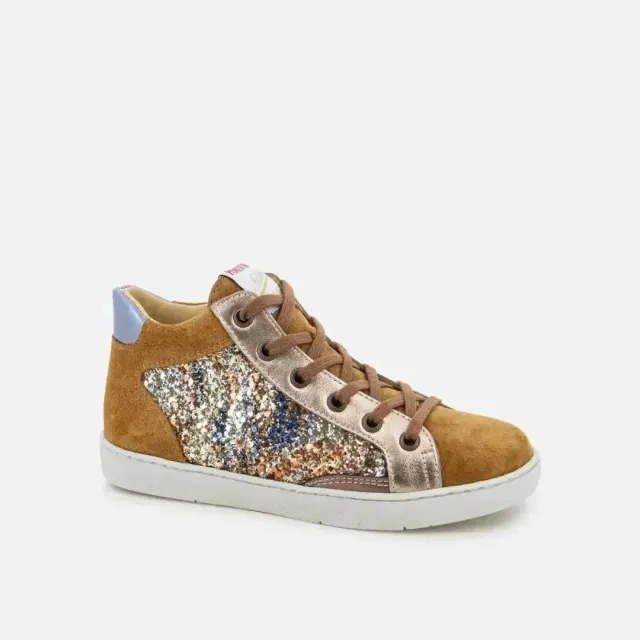 10is Top Touch Zippy basket fille cuir zip caramel