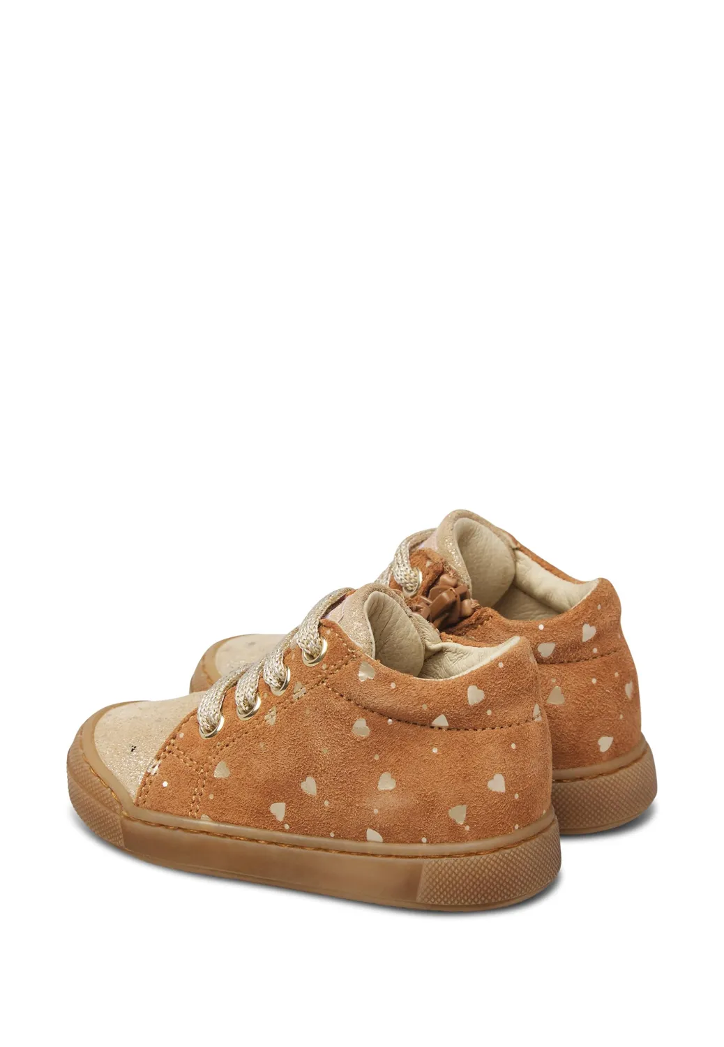 Falcotto baskets enfant suède coeurs zip lacets