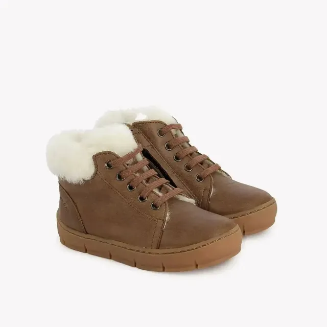 10is Start Top Fur baskets garçon marron cuir