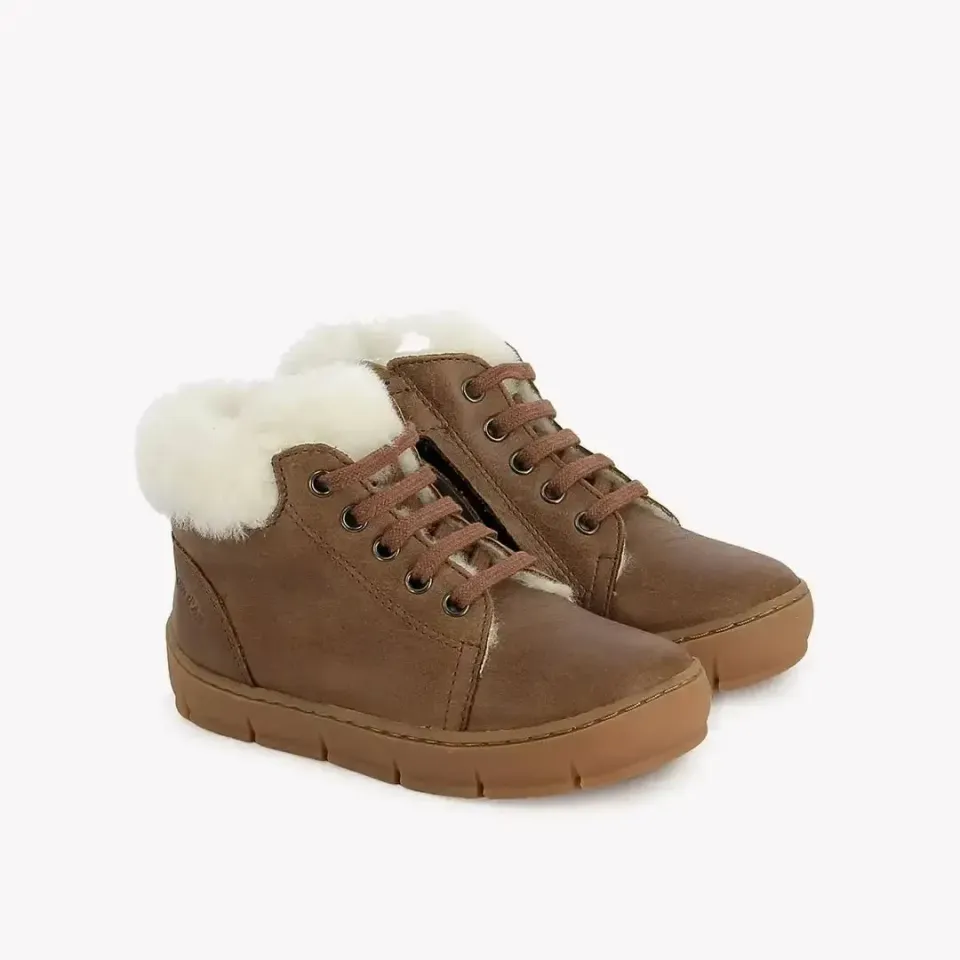 10is Start Top Fur baskets garçon marron cuir