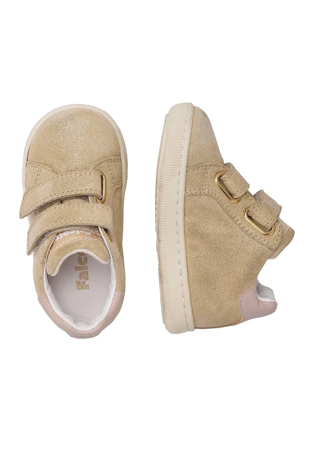 Falcotto baskets cuir et suède fille pailletées