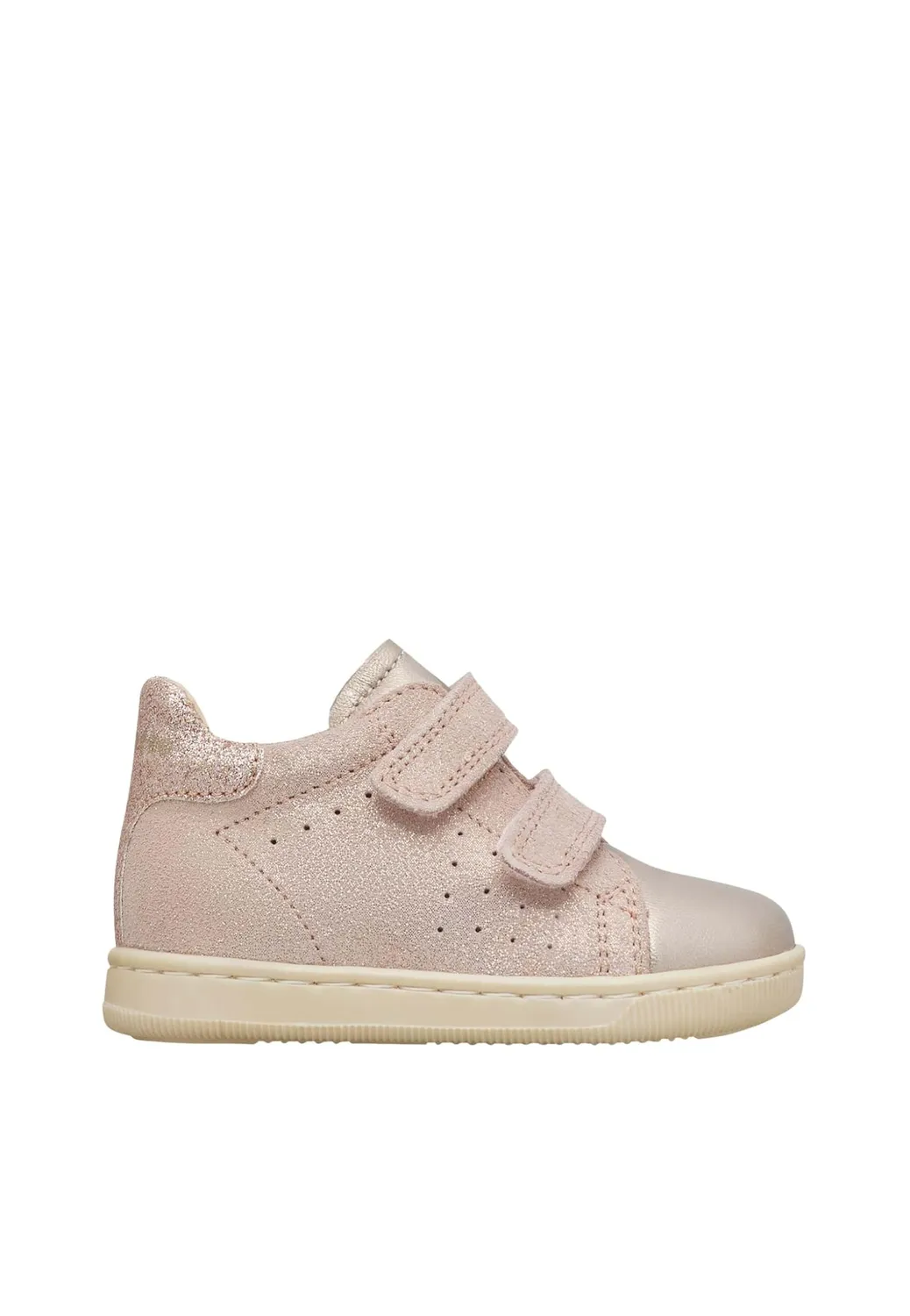 Falcotto baskets cuir suède cœurs velcro bébé